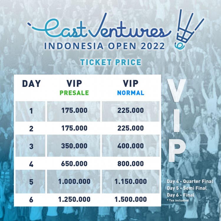 Simak! Cara Beli dan Daftar Harga Tiket Indonesia Open 2022 Bapera News
