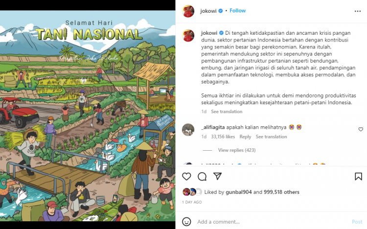 Intan "Begitu Syulit" Bikin Salfok Warganet Usai Di Posting Jokowi Di Instagram