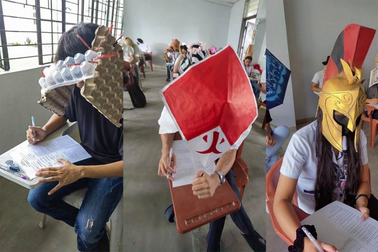 Viral! Dosen Di Filipina Minta Mahasiswa Pakai Topi Anti Nyontek Saat Ujian