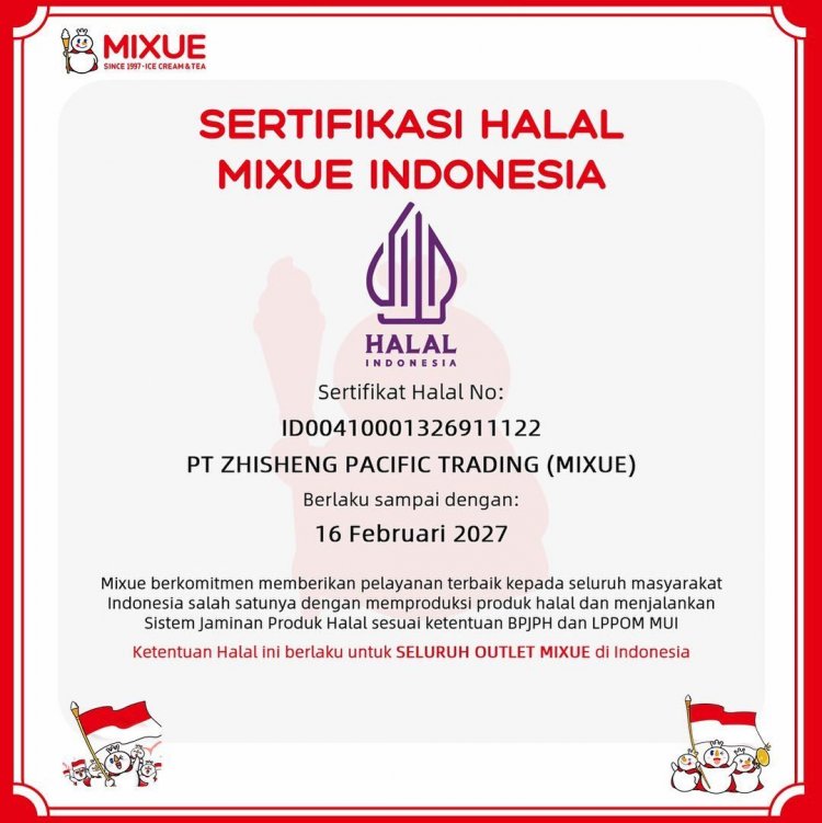 Asik! Majelis Ulama Indonesia Tetapkan Label Halal Pada Mixue