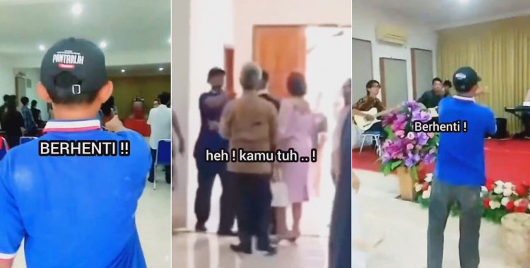 Viral Video Pria Bubarkan Ibadah di Gereja Lampung