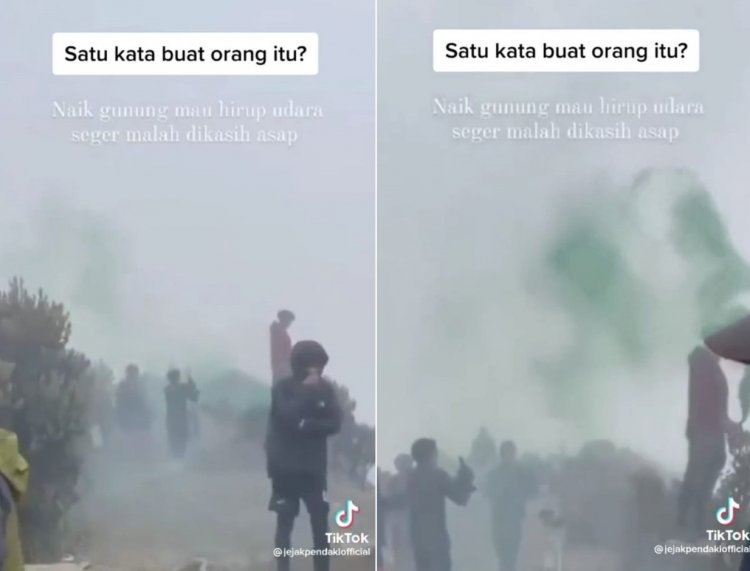 Viral Video Pendaki Gunung Gede Pangrango Nyalakan Bom Asap