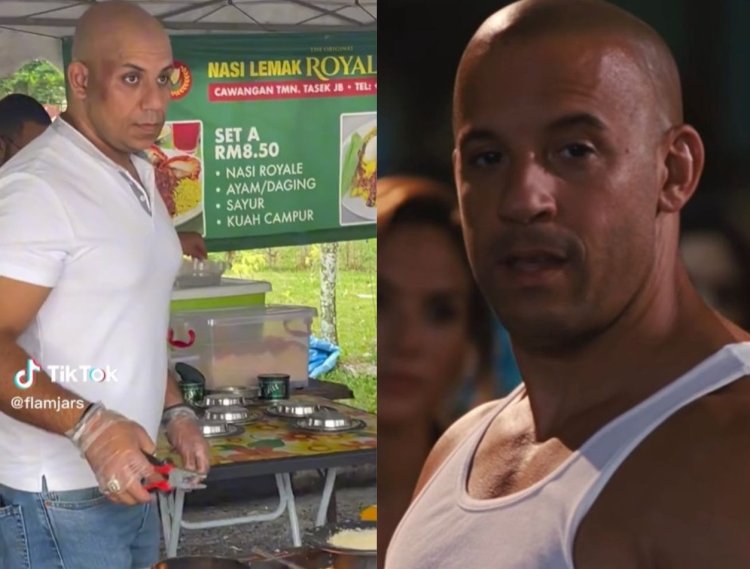 Viral Penjual Kunafa dan Nasi Lemak Mirip Vin Diesel