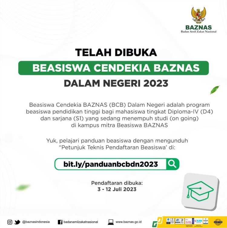 Syarat dan Cara Daftar Beasiswa Cendekia Baznas 2023