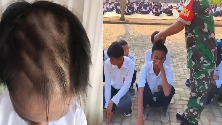 Viral! Anggota TNI Cukur Rambut Siswa SMP Asal-asalan