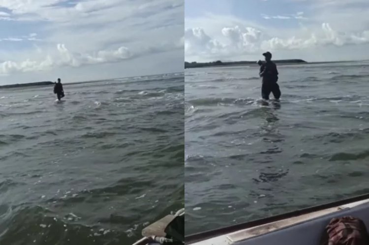 Viral Video Pria Terlihat Berjalan di Atas Air, Netizen: Fix, Shinobi Konoha