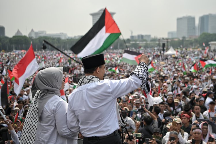 Anies Jadi Satu-satunya Capres yang Ikut Aksi Bela Palestina
