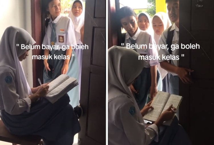 Viral Bendahara Kelas Tagih Kas di Depan Pintu, Cegat Tak Boleh Masuk