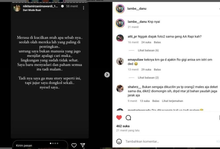 Kecewa, Nikita Mirzani Unfollow Raffi Ahmad dan Prabowo di Instagram