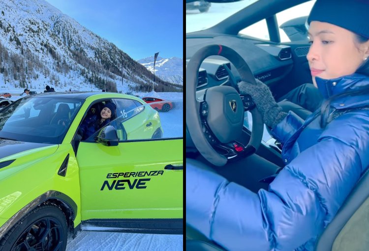 Maudy Ayunda Nyetir dan Ngedrift Lamborghini di Atas Salju Italia, Sang Suami: Sarankan Jadi Sopir