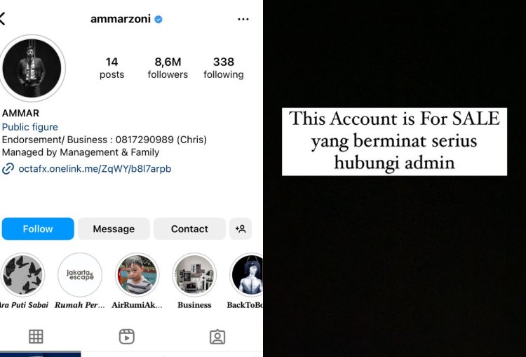 Alasan Ammar Zoni Jual Akun Instagram Pribadi 8,6 Juta Followers