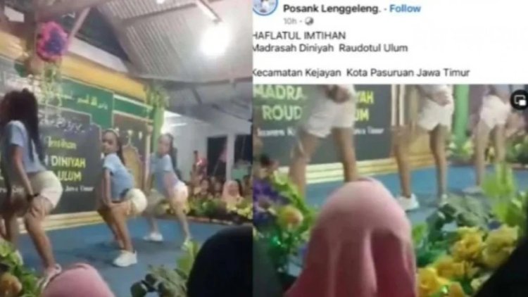 Heboh Video 3 Gadis Asyik Goyang 'Ngebor' di Acara Madrasah Pasuruan