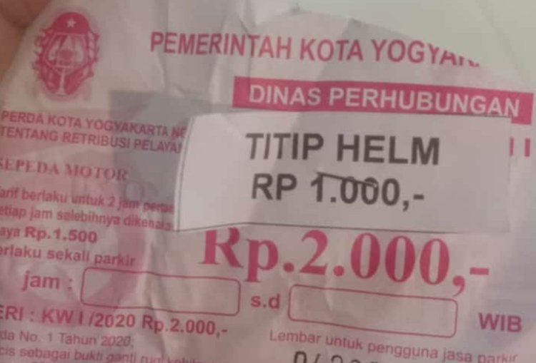 Viral Tarif Parkir Motor di Yogyakarta Ada Biaya Tambahan Titip Helm Rp1.000