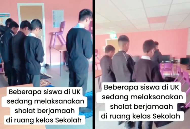 MasyaAllah! Siswa Sekolah di Inggris Keciduk Sholat Berjamaah di Kelas