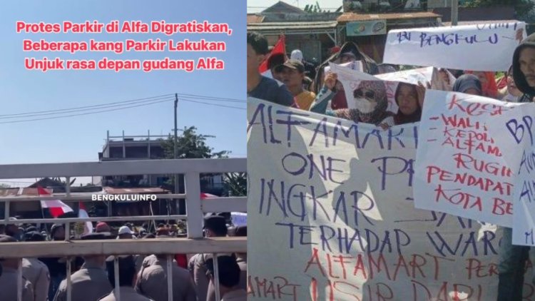 Puluhan Jukir di Bengkulu Demo Tolak Parkir Gratis dan Minta Alfamart Ditutup Jika Tak Beri Izin