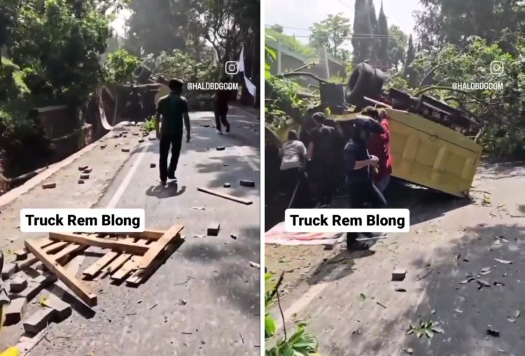 Truk Muatan Paving Block Kecelakaan di Cimahi, Sopir Tewas