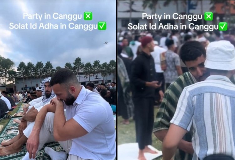 Viral! Banyak Bule Sholat Idul Adha di Bali, Netizen: Serasa di Mekah