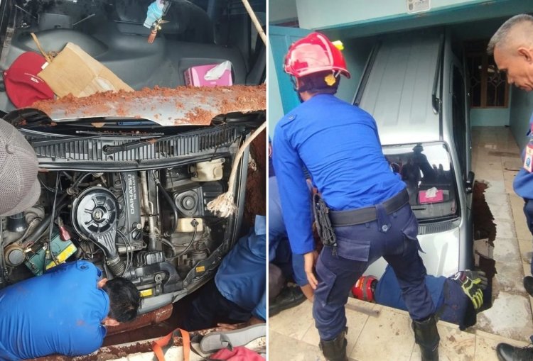 Insiden di Depok: Mobil Jeblos ke Septic Tank Saat Mesin Dipanaskan, Evakuasi hingga 4 Jam
