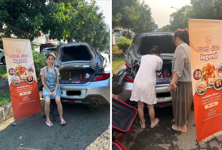 Wanita Jual Cicongfan Pakai Mobil 2 Pintu yang Harganya Rp850 Juta
