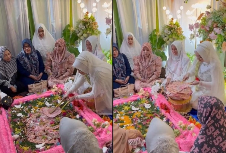 Viral Pernikahan Adat Banjar, Pengantin Wanita Serok Uang Tunai Rp50 Juta