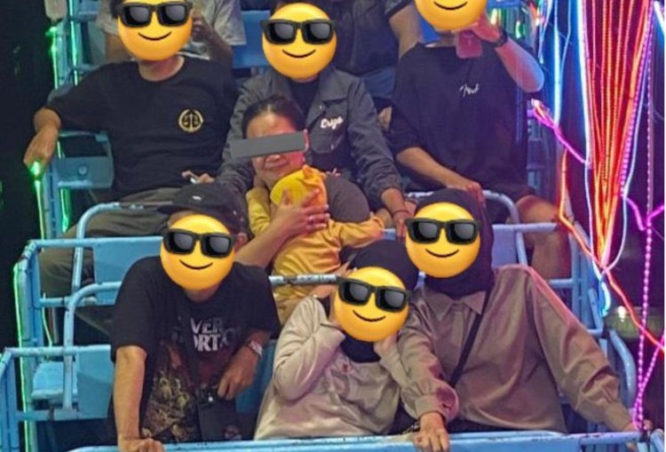 Viral! Ibu-ibu Bawa Bayi 1 Tahun Naik Wahana Ekstrem Kora-kora di Jogja