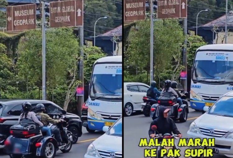 Viral! Pengendara Moge Marah Gegara Tak Dikasih Jalan Saat Lawan Arah