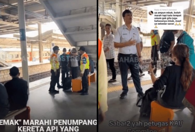 Emak-emak Marah di KRL Gegara Saat Live Keganggu Sama Orang yang Berdiri di Belakangnya