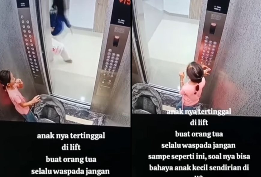 Viral! Seorang Ibu Tega Tinggalkan 2 Anaknya di Lift