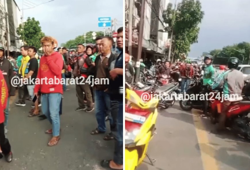 Tak terima Motornya Ditarik Paksa, Ojol Buang Motor Debt Collector ke Kali