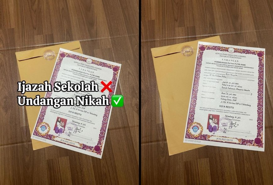 Viral! Kartu Undangan Bentuknya Ijazah, Sampe Ada Sidik Jarinya