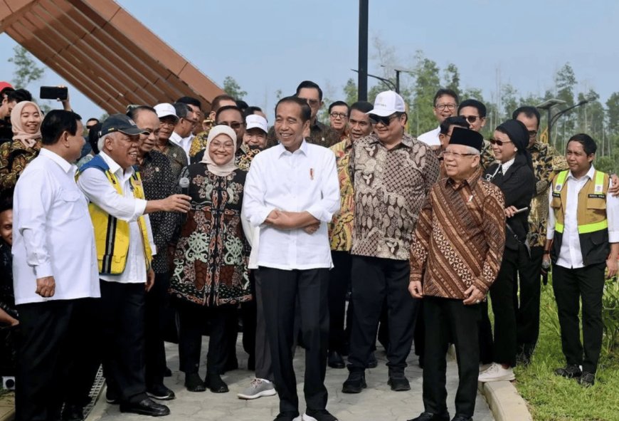 Jokowi Ajak Para Menteri Keliling Sumbu Angkasa IKN Didampingi Wapres dan Prabowo