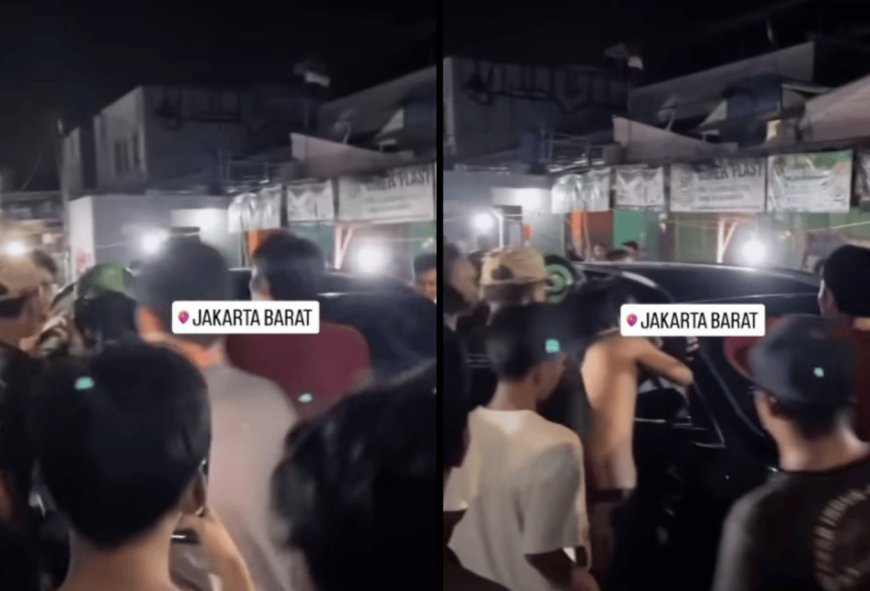 Mau Kabur setelah Nyerempet Warung, Mobil BMW Diamuk Warga