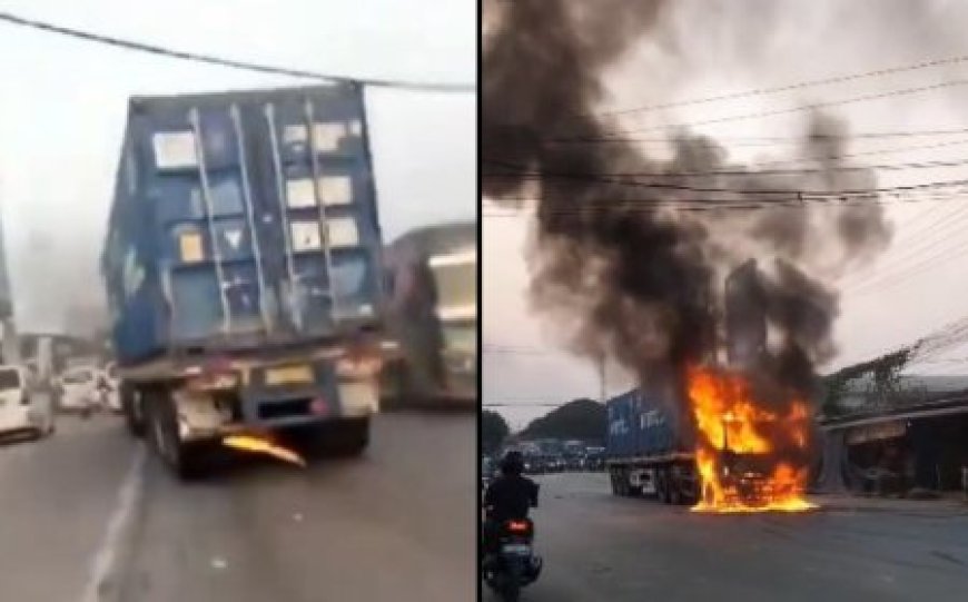 Viral! Warga Kejar Truk Kontainer yang Tabrak Lari Pemotor hingga Tewas di Tangerang