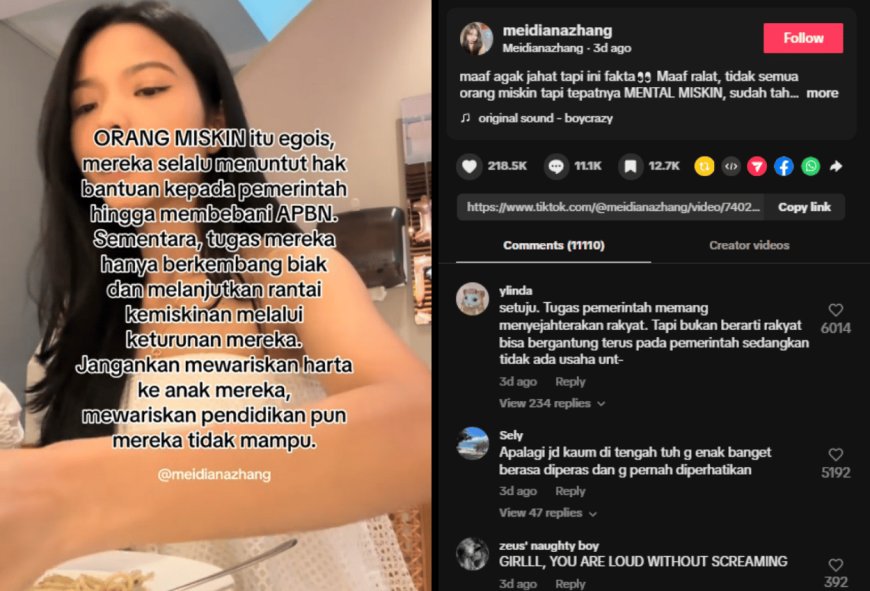 Viral! Wanita Ini Komentari Orang Miskin hingga Bikin Netizen Geger