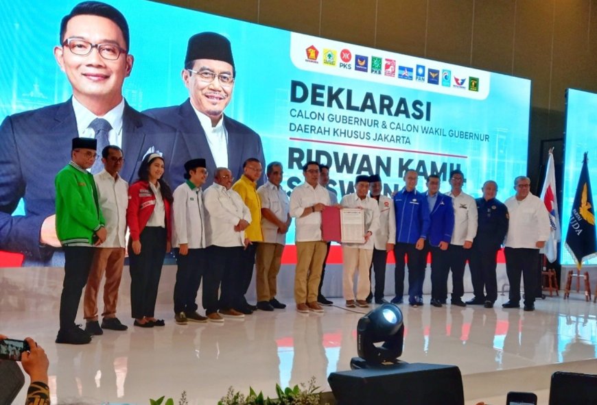 Resmi! 12 Parpol Deklarasi Usung Ridwan Kamil - Suswono Maju Pilgub Jakarta