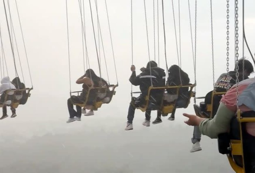 Geger! Wahana Permainan Berhenti Mendadak di Ketinggian 200 Meter, Puluhan Orang Terjebak