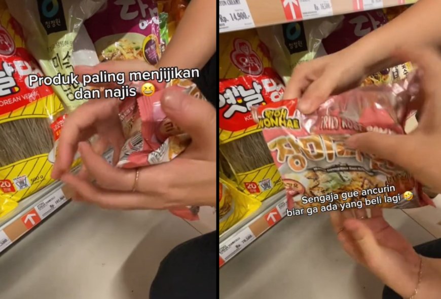 Viral! Pengunjung Toko Ini Hancurkan Bungkus Mie Instan di Etalase Toko, Alasannya Biar Gak Ada yang Beli