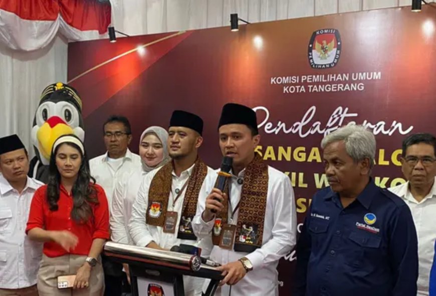 Faldo Maldini-Fadhlin Akbar Resmi Daftar Pilwalkot Tangerang ke KPU