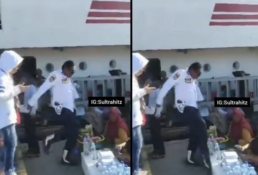 Viral Video, Oknum Petugas KSOP di Kendari Tendang Dagangan Emak-emak