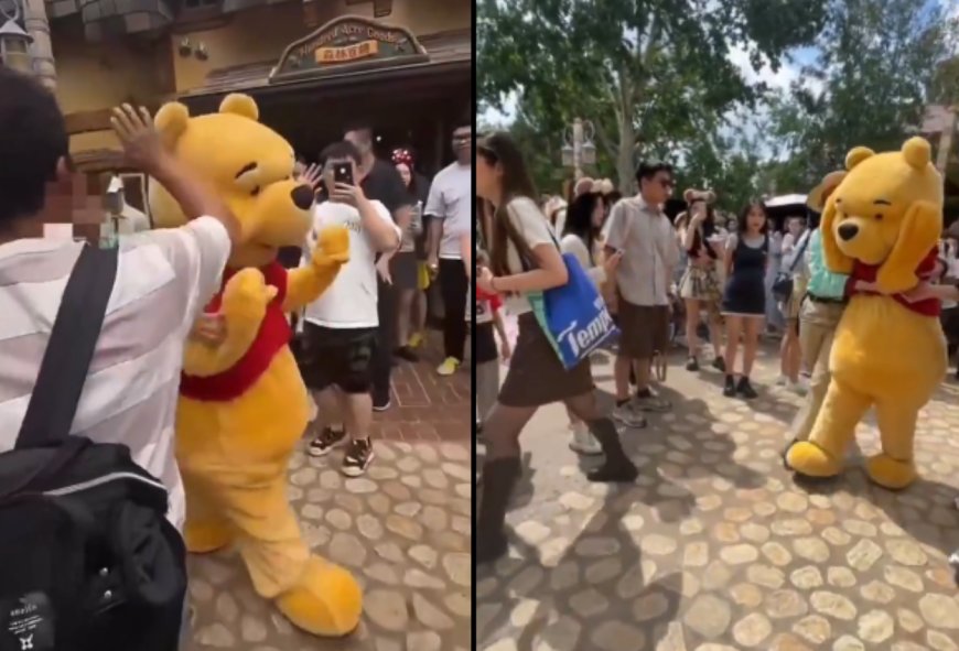 Viral! Pria Pukul Kepala Maskot Winnie the Pooh di Disneyland Shanghai