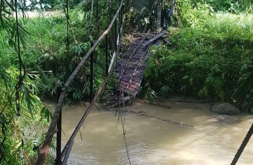 Jembatan di Mamasa Ambruk, Belasan Siswa Terjatuh ke Sungai