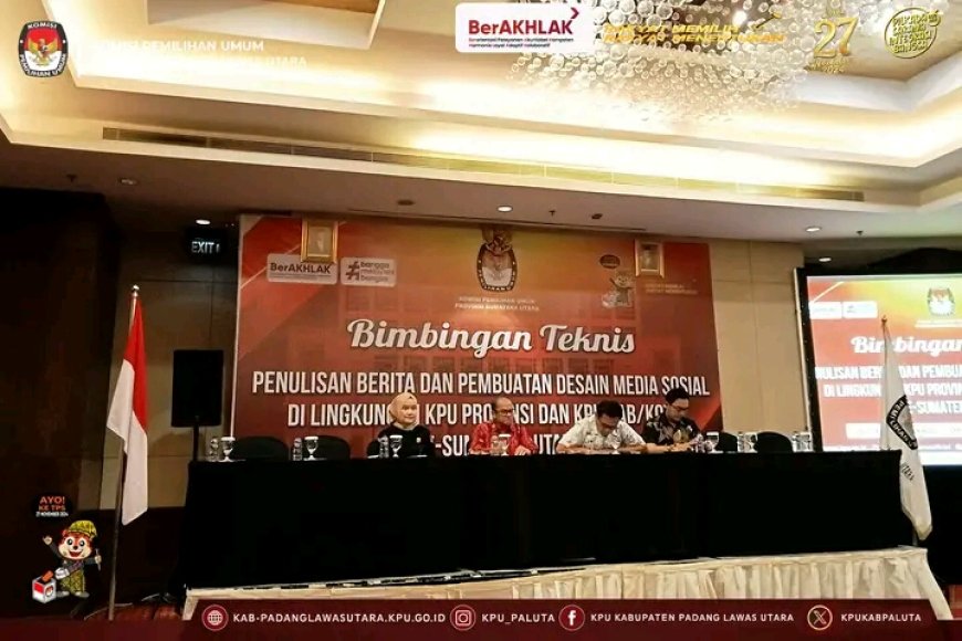 KPU Paluta Hadiri Bimtek Penulisan Berita Dan Pembuatan Desain Medsos