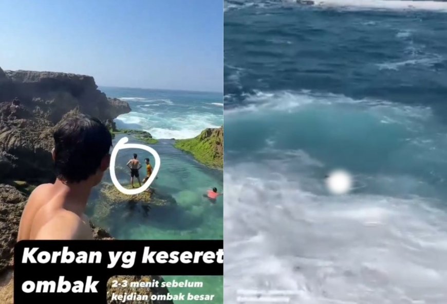 Wisatawan asal Medan Tenggelam Diterjang Ombak Saat Selfie di Tebing Pantai Kedung Tumpang Tulungagung