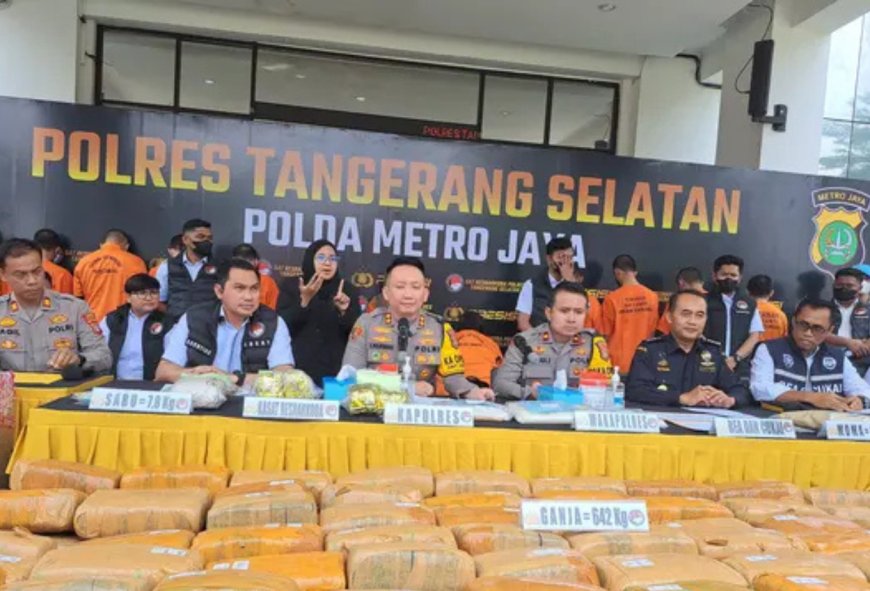 Polres Tangsel Ungkap Jaringan Pengedar Ganja, Amankan 642 Kg Barang Bukti