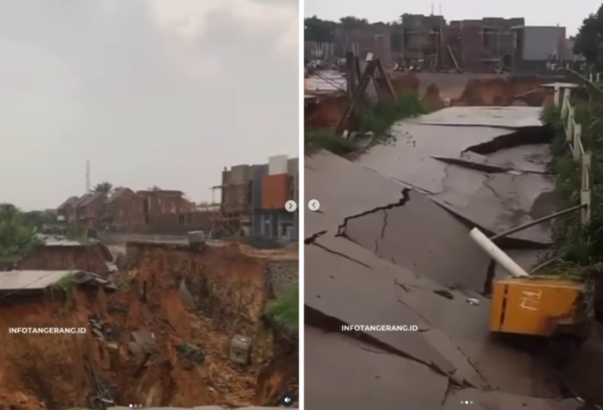 Hujan Deras Picu Longsor di Pagedangan, Jalan Utama Tangerang-Bogor Terputus