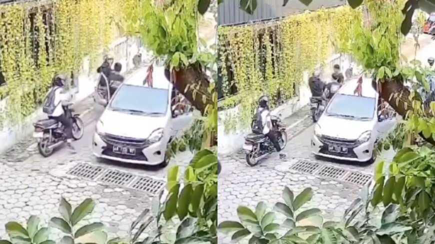 Viral Pengemudi Mobil Pukul dan Buang Kunci Pemotor di Demangan Jogja