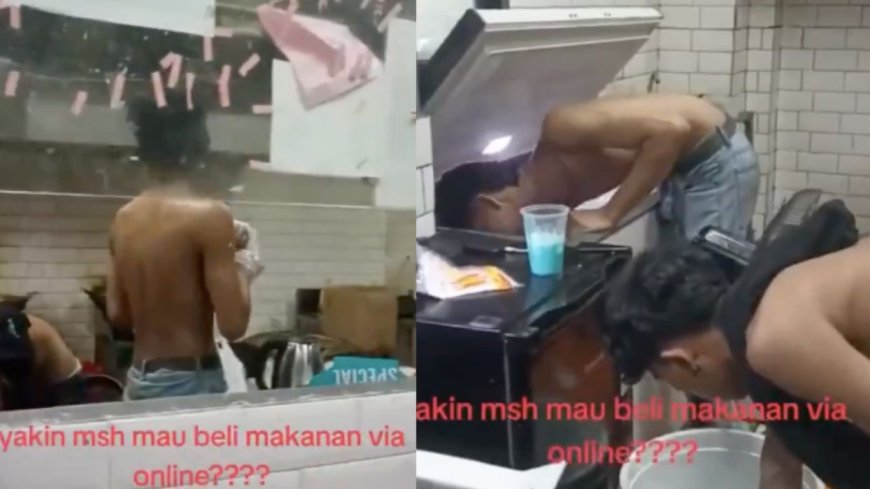 Viral Video Karyawan Outlet Ayam Cepat Saji di Gambir Tak Pakai Baju Saat Masak