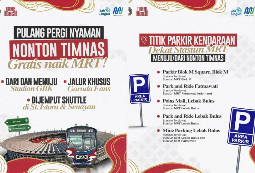 Pemegang Tiket Pertandingan Indonesia Vs Jepang Bisa Naik MRT Gratis!