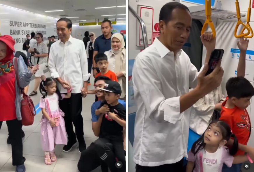 Weekend di Jakarta, Jokowi Ajak  Jalan-jalan Jan Ethes dan La Lembah Naik MRT