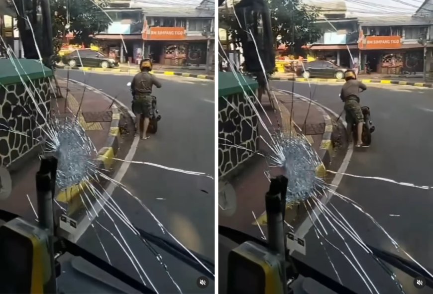 Kaca Bus TransJakarta Retak Akibat Dilempar Batu, Polisi Cari Identitas Pelaku